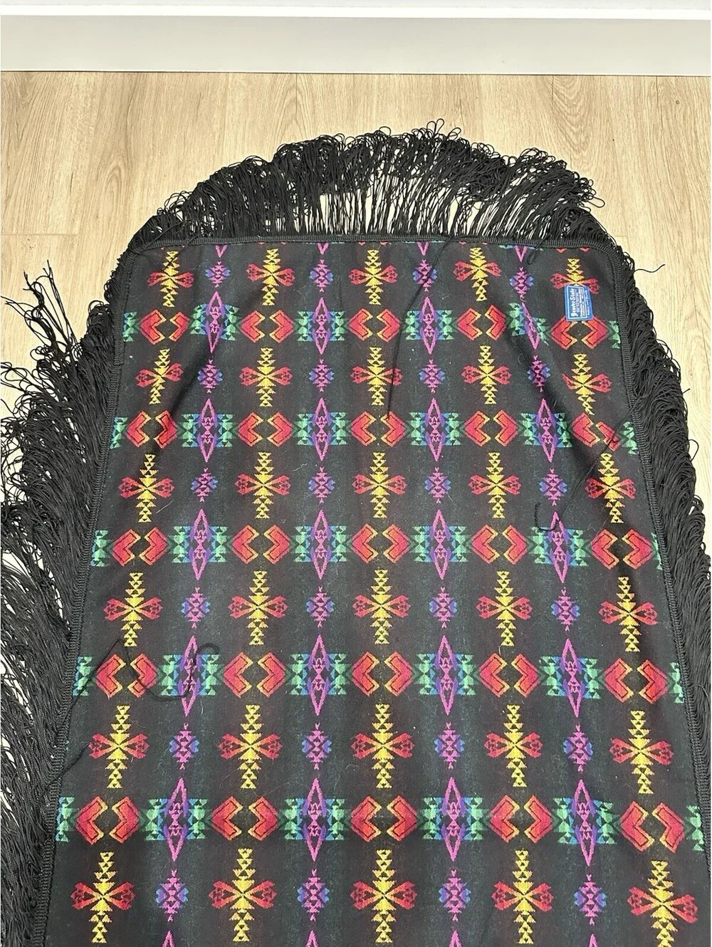 Vintage Beaver State Pendleton Robes & Shawls Wool Wrap Fringe Southwestern